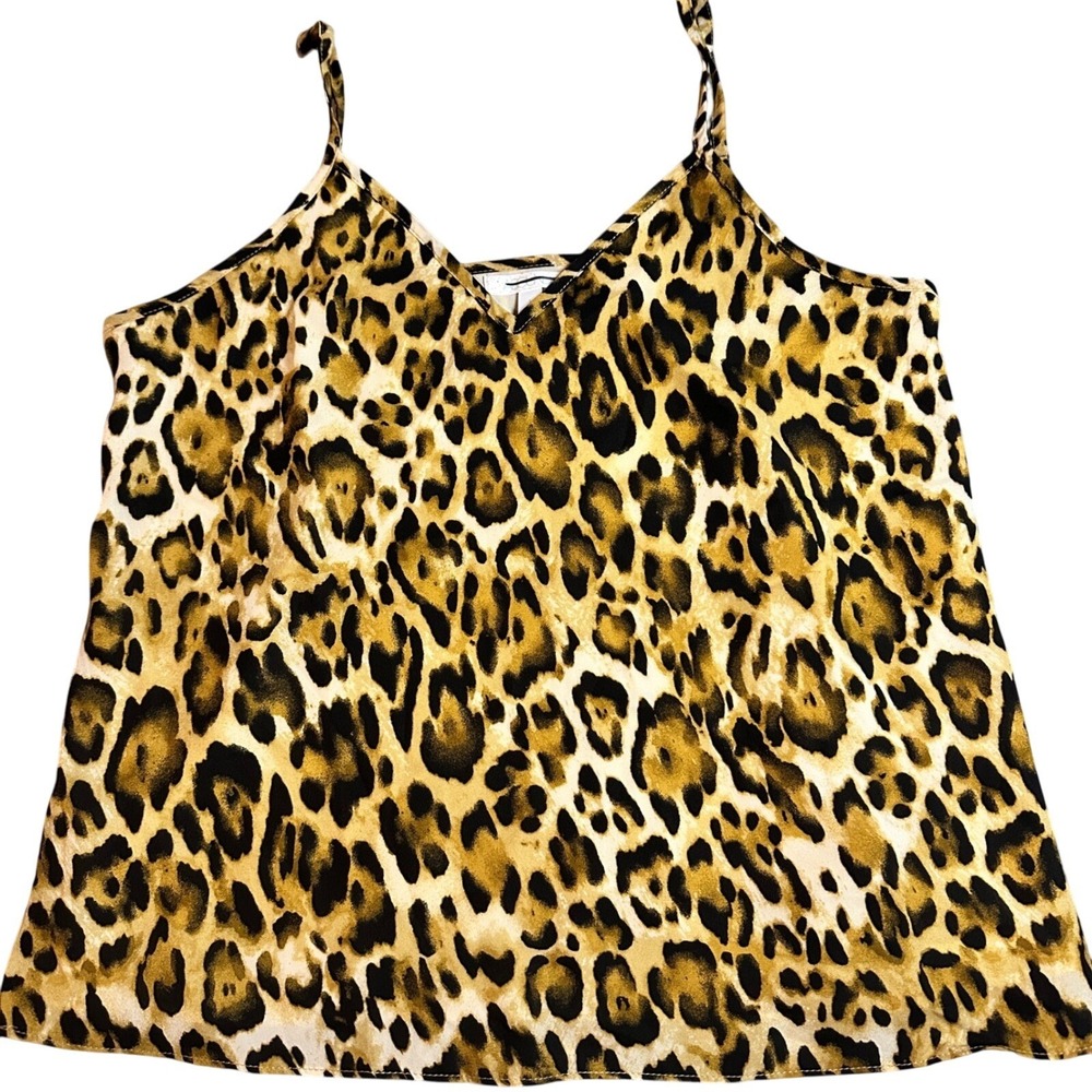Abound Leopard Print Cami Tank Top Adjustable Straps Womens‎ Small
